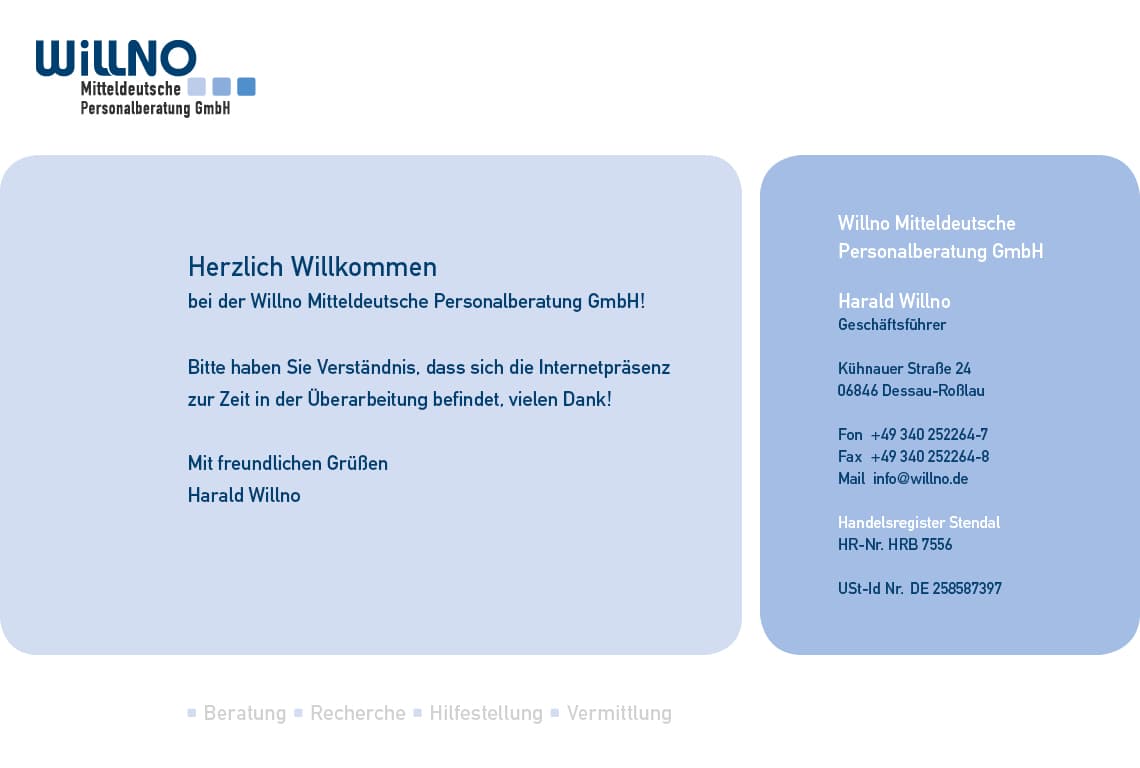 Logo von Willno Mitteldeutsche Personalberatung GmbH